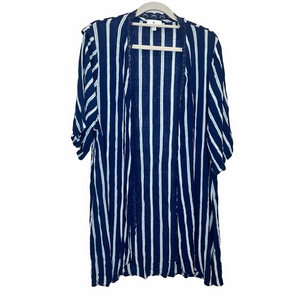 True Craft Lace Duster/Cardigan Size Medium in Navy & White